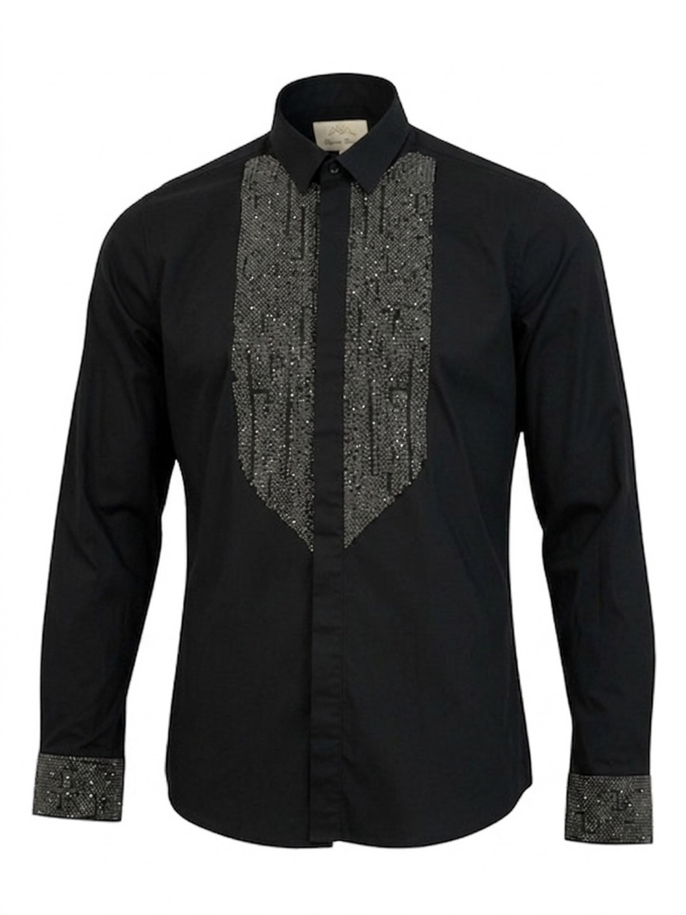 🖤 Diesel Men’s Studded Button-Up Shirt | Black Long Sleeve | Size M